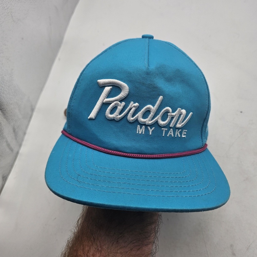 Barstool Sports Pardon My Take Hat Cap Strap Back Mens One Size Blue Logo
